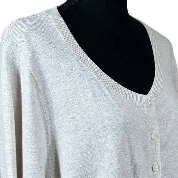 Old Navy White Long Sleeve Cotton Viscose Button Cardigan Sweater Size XXL - Picture 5 of 7
